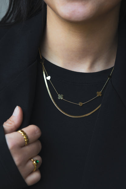 Golden Duo Bloom Necklace