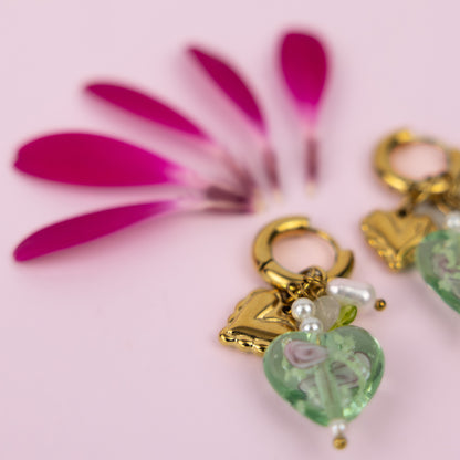 Green heart Earrings