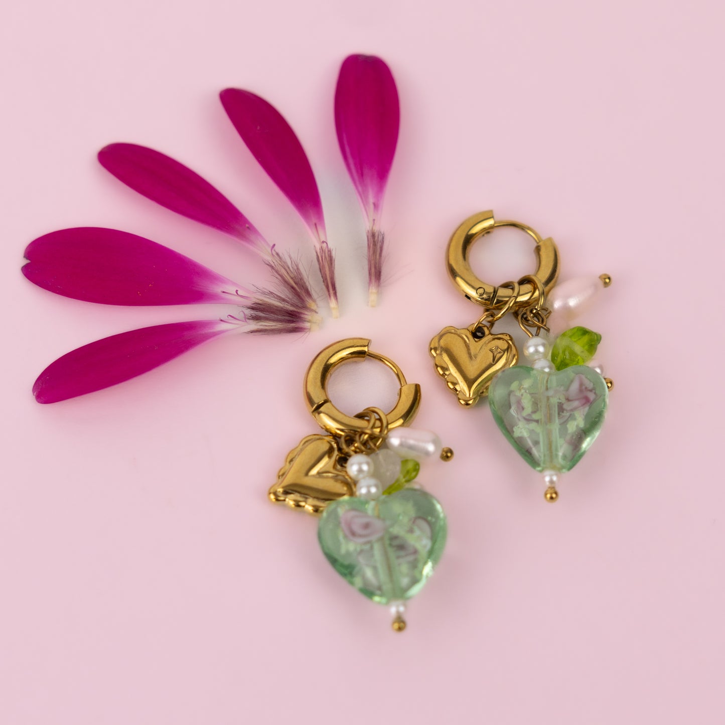 Green heart Earrings