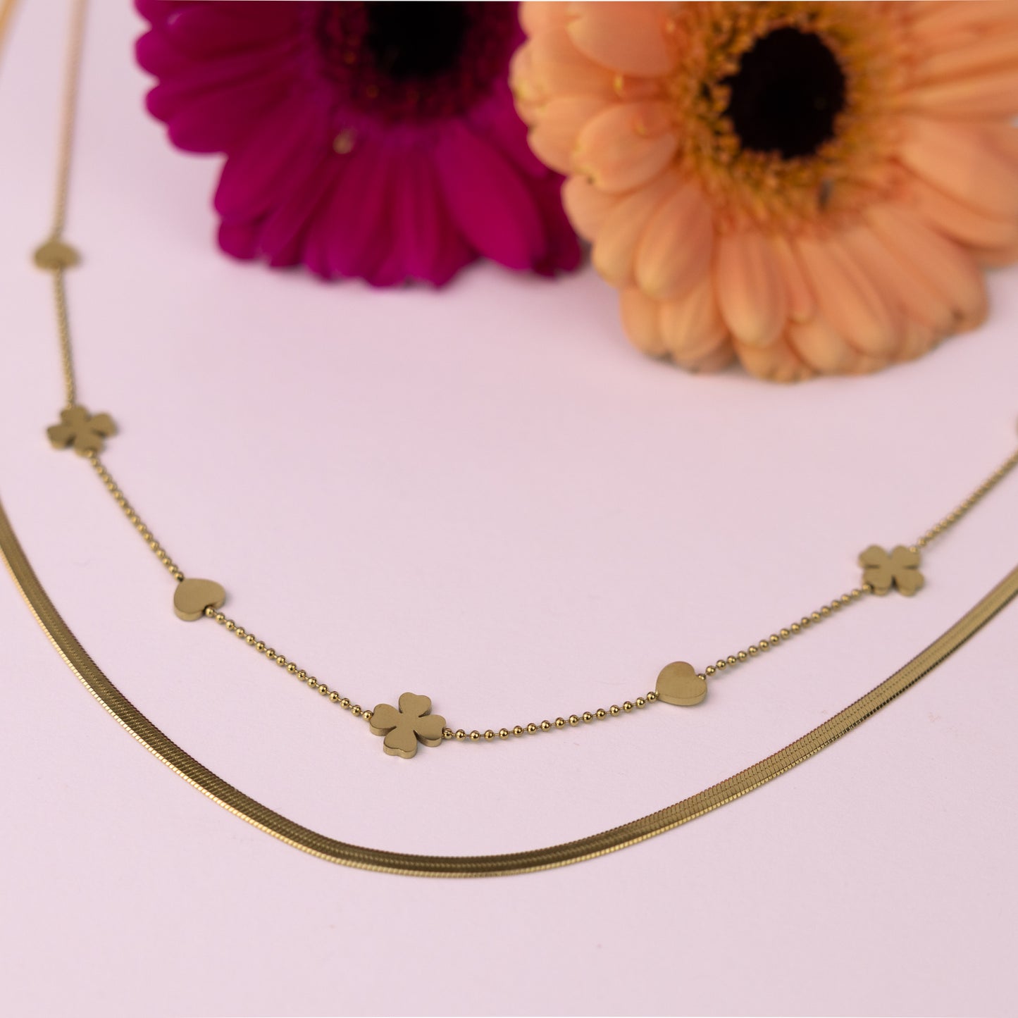 Golden Duo Bloom Necklace