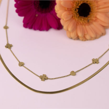 Golden Duo Bloom Necklace