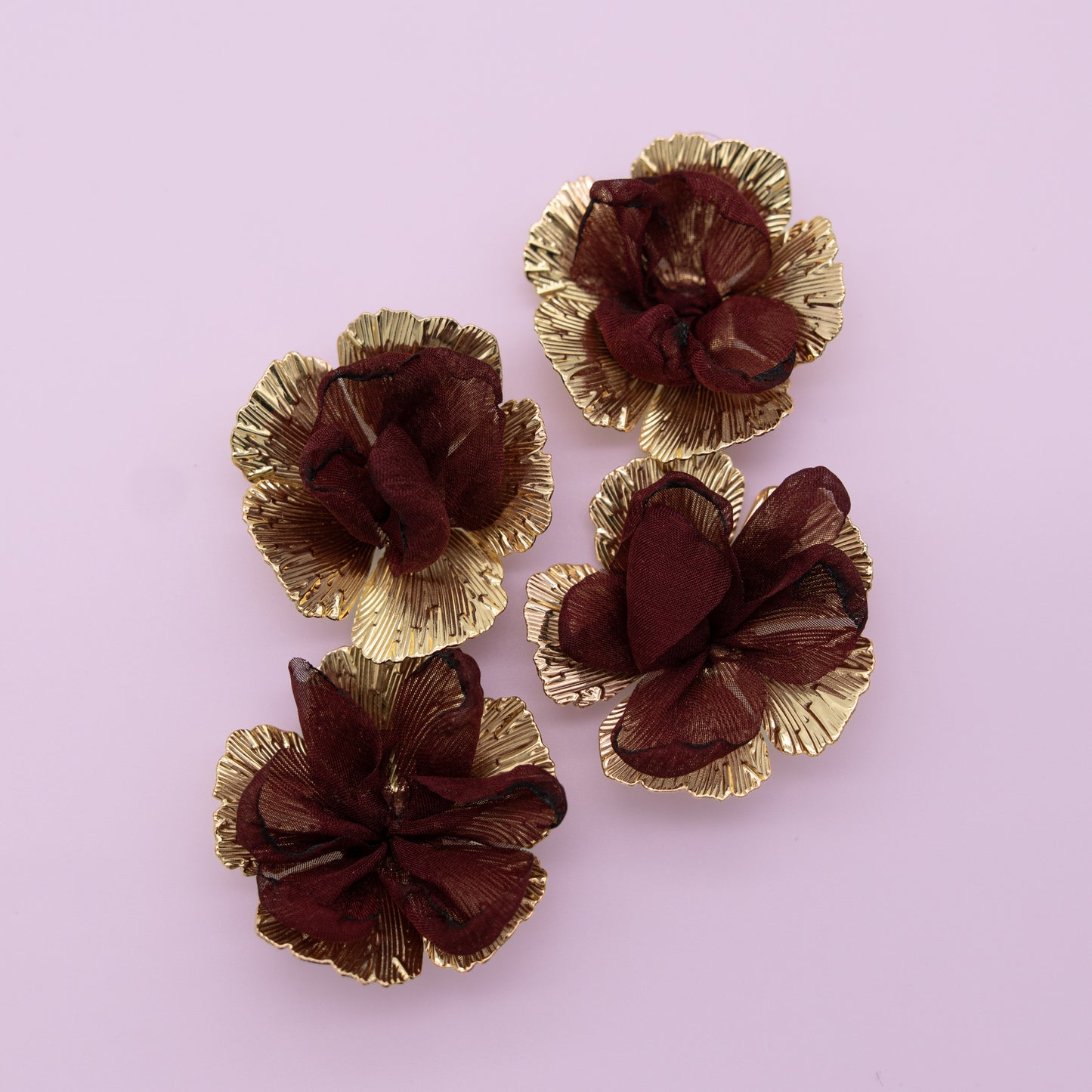 Red Flower Earrings