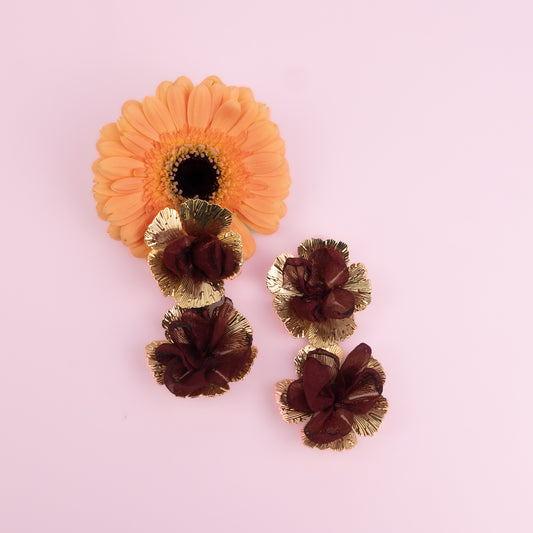 Red Flower Earrings